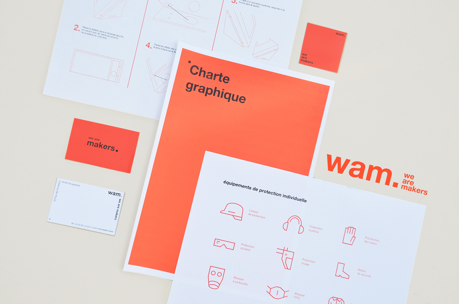 Kinga Klisz portfolio. Visual identity for workshop, atelier in inclusive design. As a color for brand identification I used vivid orange which refers to creativity, communication, artisanal work and positive energy.